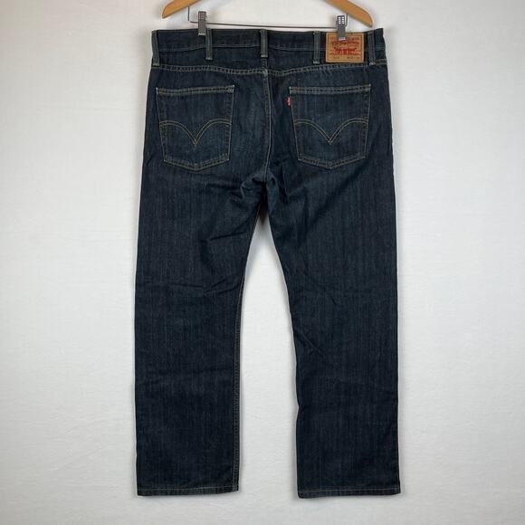 VTG Levis Jeans Mens 38x30 Blue 514 Regular Straight Mid Rise Dark Wash Denim - Picture 3 of 11